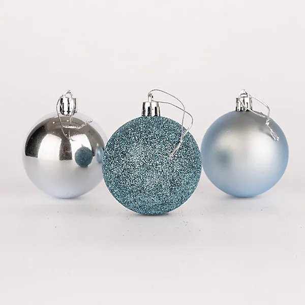 50mm/9Pcs Christmas Baubles Shatterproof Light Blue,Tree Decorations