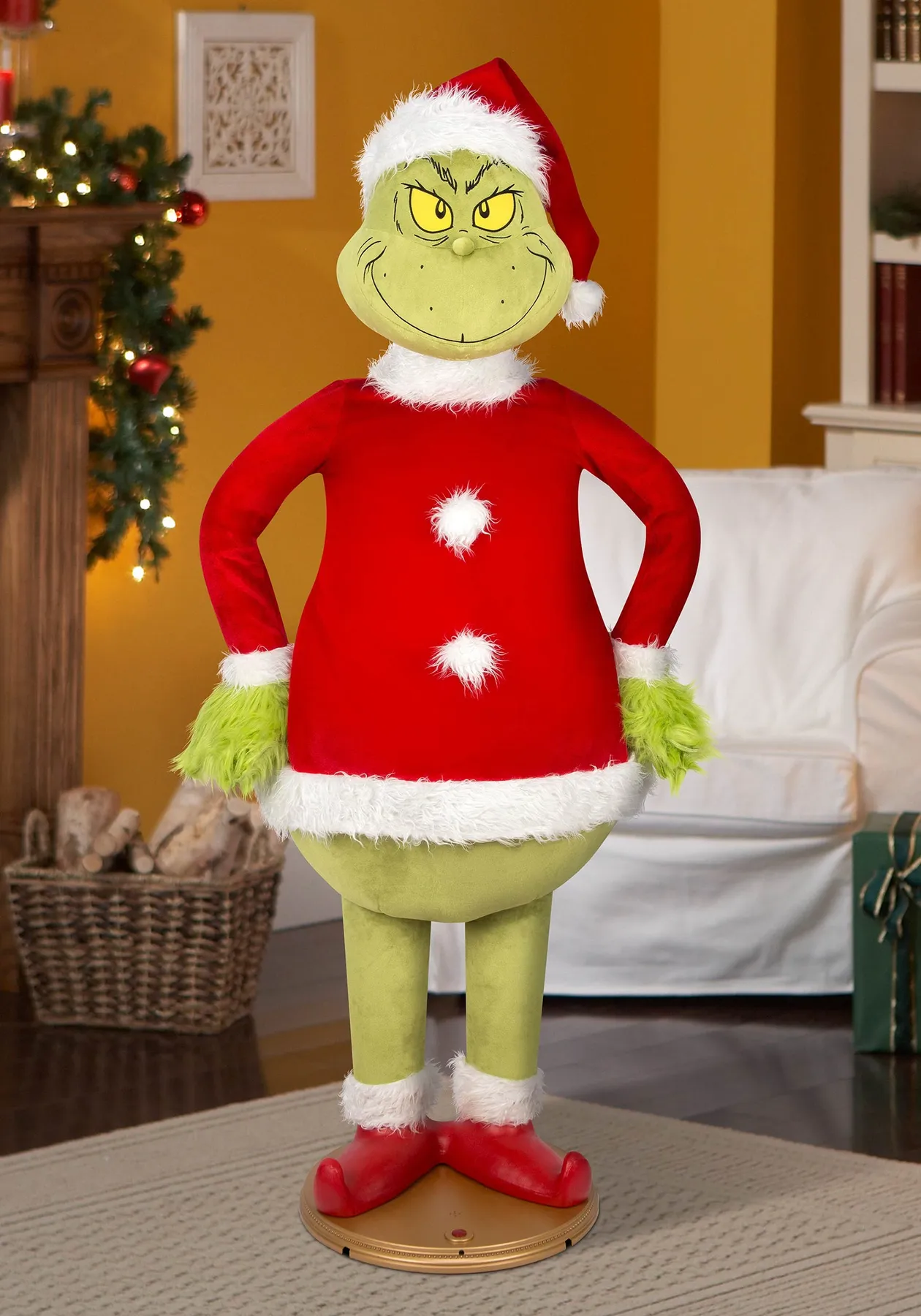 5.8FT Grinch Santa Animatronic Decoration | Christmas Decorations