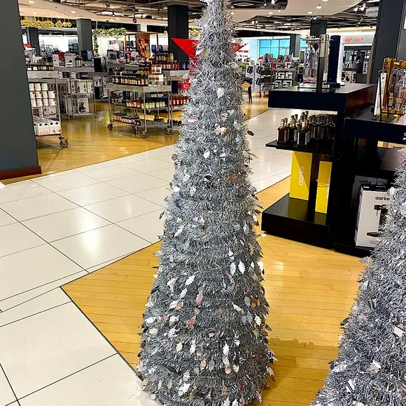 6 ft. Tinsel Collection Silver Tree · National Tree Company 6 ft. Pre-lit  Silver Tinsel Pop up artificial Christmas Tree🎄✨