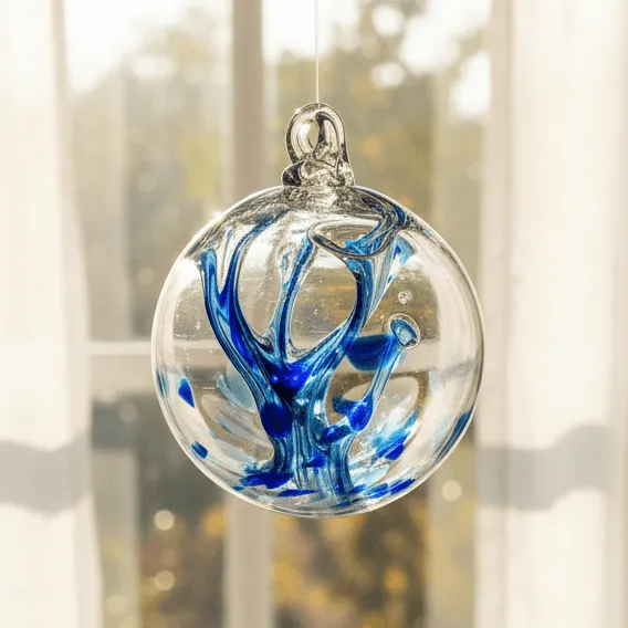 6' Wish Ball Ornament, Raindrop - Luke Adams Glass Blowing Studio