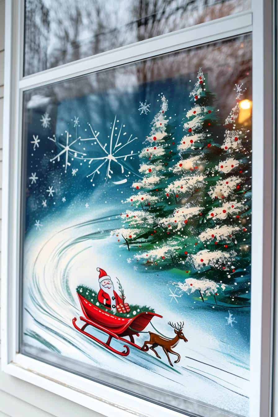 64 Christmas Window Painting Ideas To Brighten Your Holidays