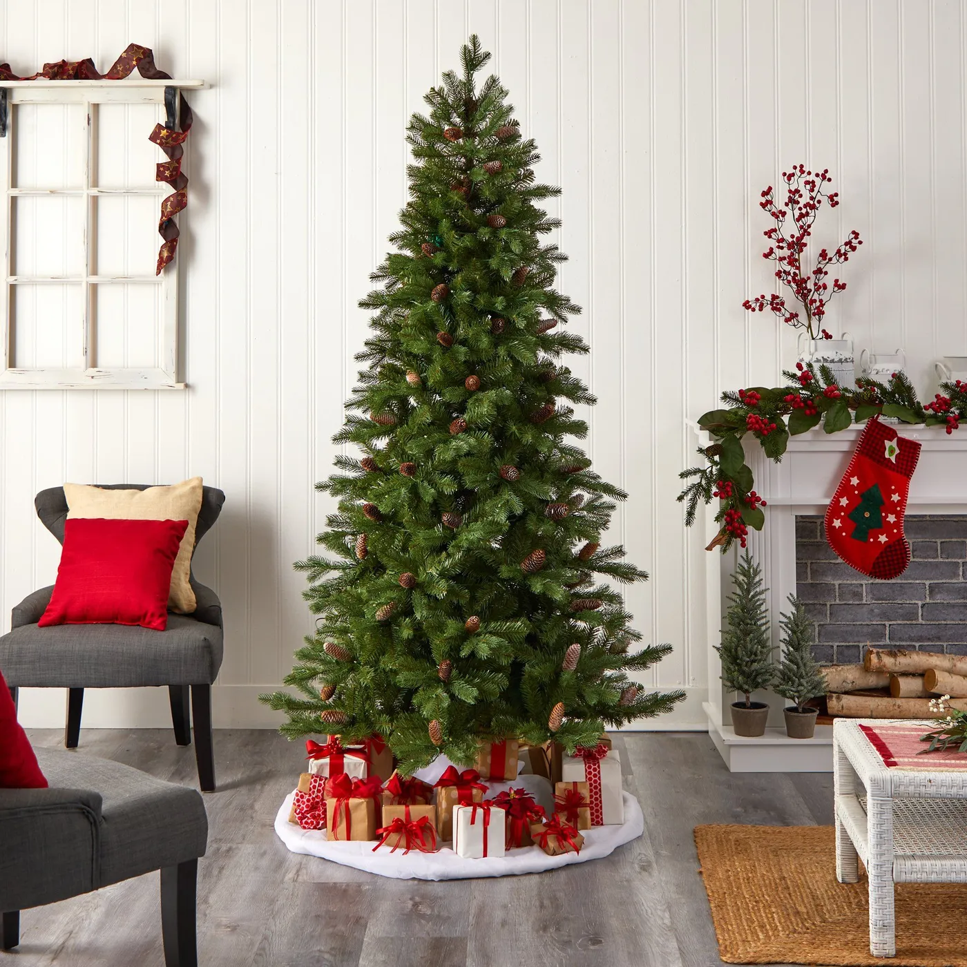 7' Fraser Fir Artificial Christmas Tree with 300 LED Lights and 1179  Bendable Branches | Nearly Natural