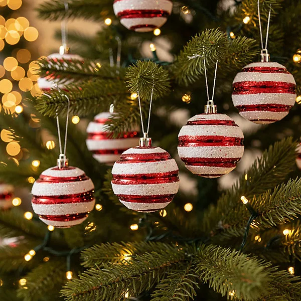 8 Pack Hanging Candy Cane Stripe Decoration