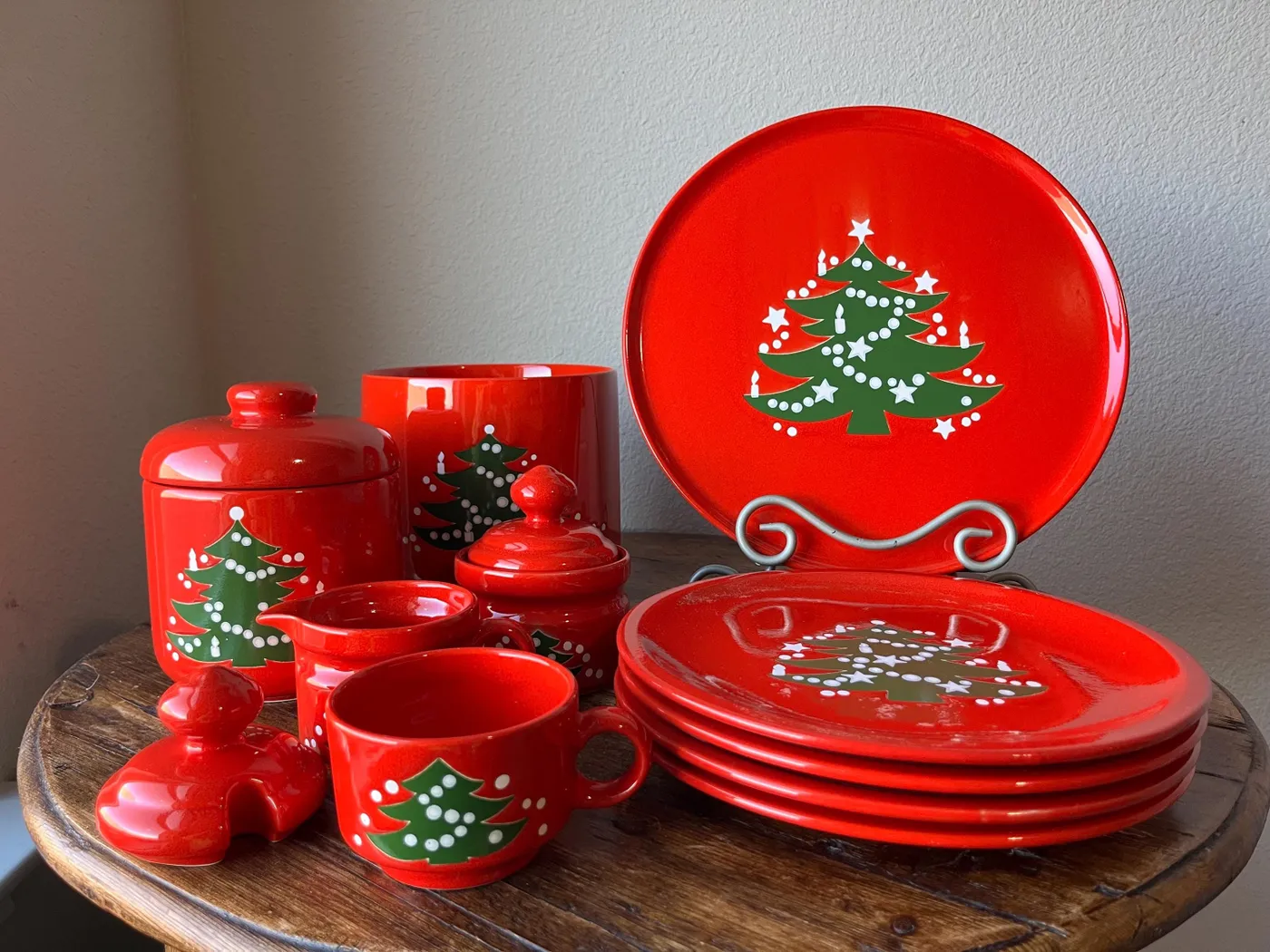 A Vintage Holiday Tablescape - The Antiqued Journey Waechtersbach Christmas  Tree dishes