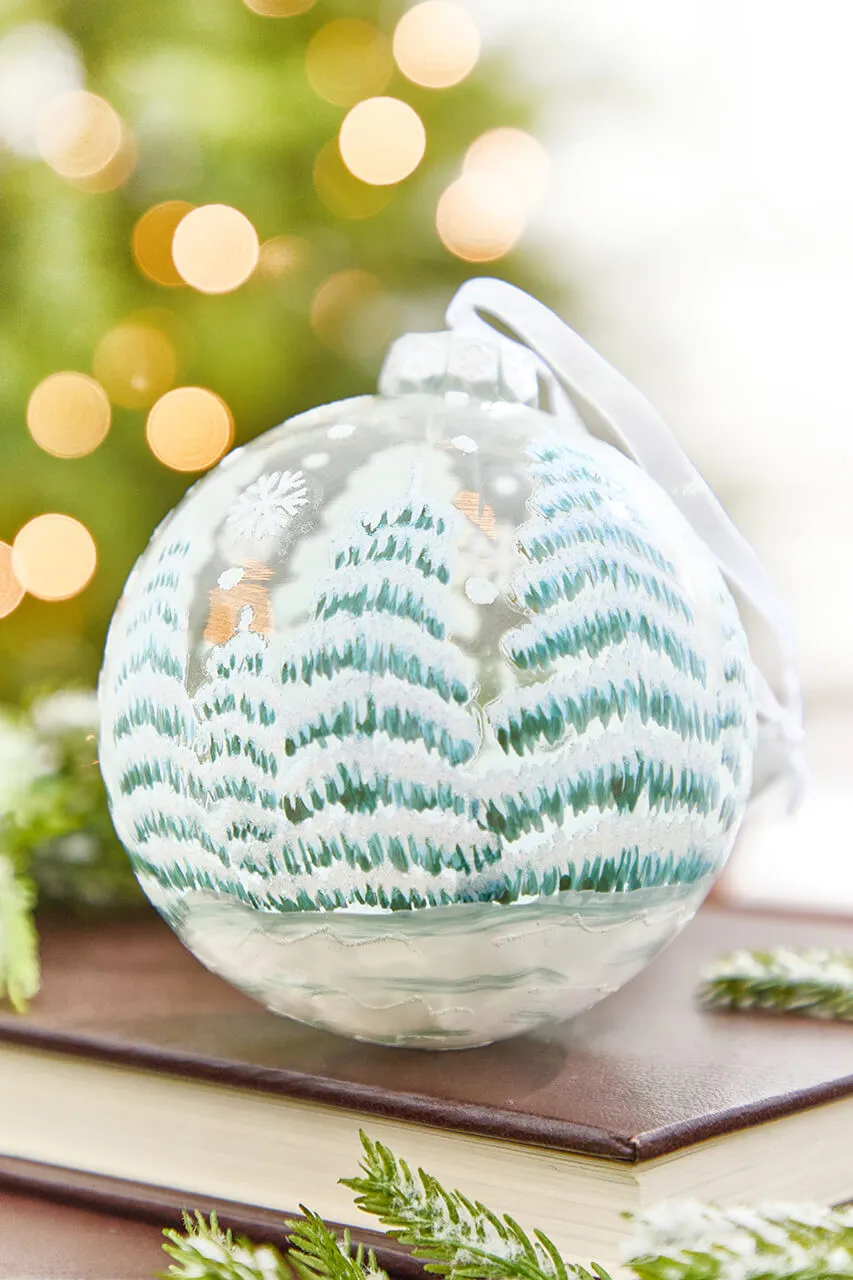 Alpine Forest Glass Ball Ornament - Decorator's Warehouse