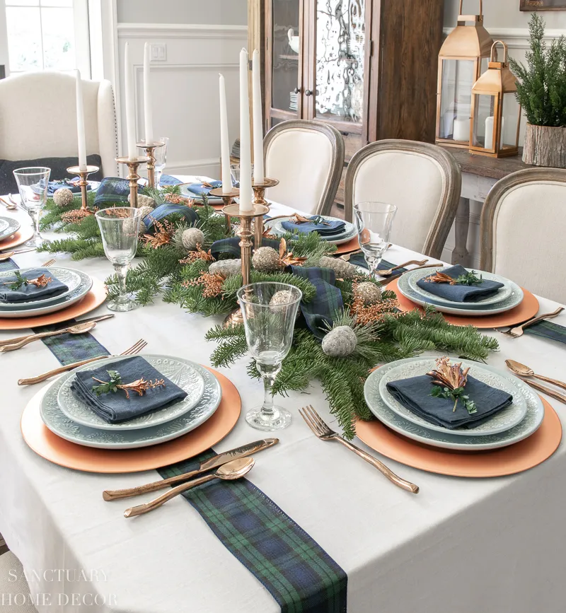 An Easy Christmas Centerpiece for a Long Table - Sanctuary Home Decor