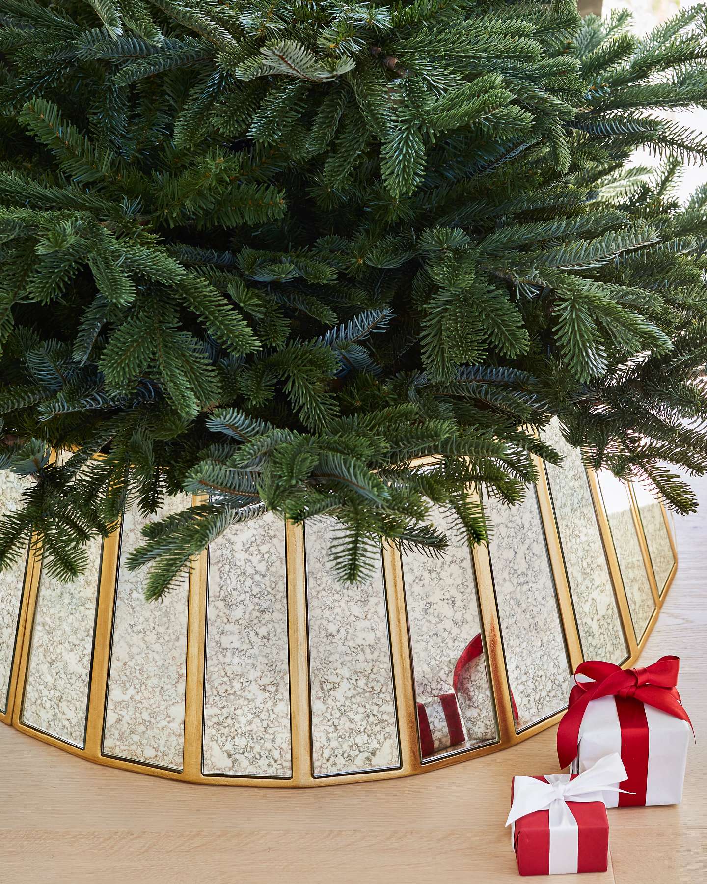 Antiqued Mirror Christmas Tree Collars | Balsam Hill