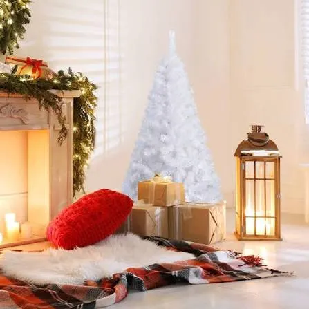 Ariat Black Hat 5FT Artificial PVC Christmas Tree With Stand, White,  Indoor/Outdoor Holiday