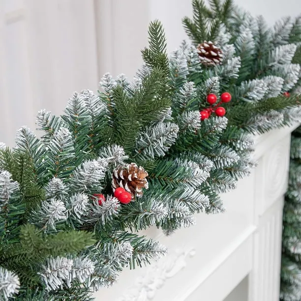 Artificial Christmas Pine Garland with Soft Rubber Realistic Needles |  Scandinavian Style Faux Greenery for Door Frame Window Hanging | Home  Holiday Decoration for Fireplace Wall Indoor Decor - Walm