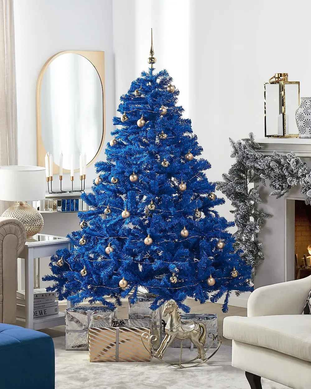 Artificial Christmas Tree FARNHAM 210 cm Blue - Beliani.es