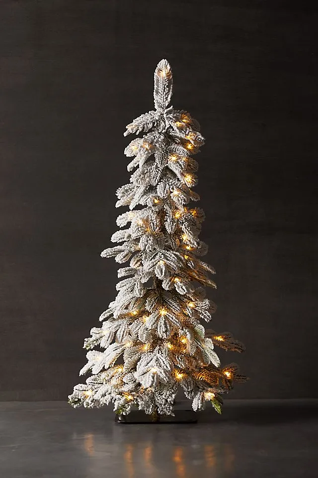 Artificial Flocked Pre-Lit Alpine, Mini | Terrain