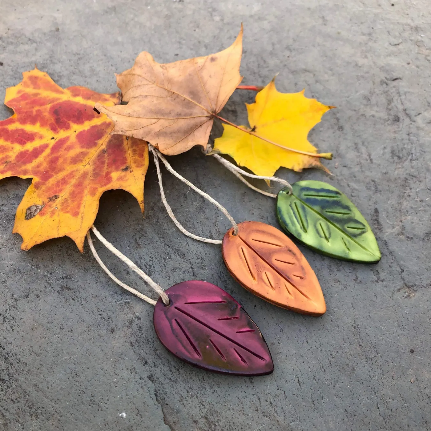 Autumn Leaf Ornaments, Rustic Fall Décor or Christmas Tree Decoration –  Sassy Sacha Jewelry