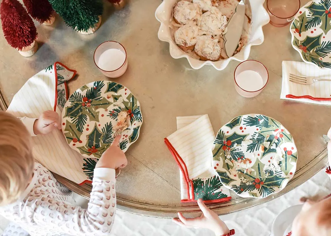 Balsam and Berry Holly Ruffle Salad Plate, Set of 4