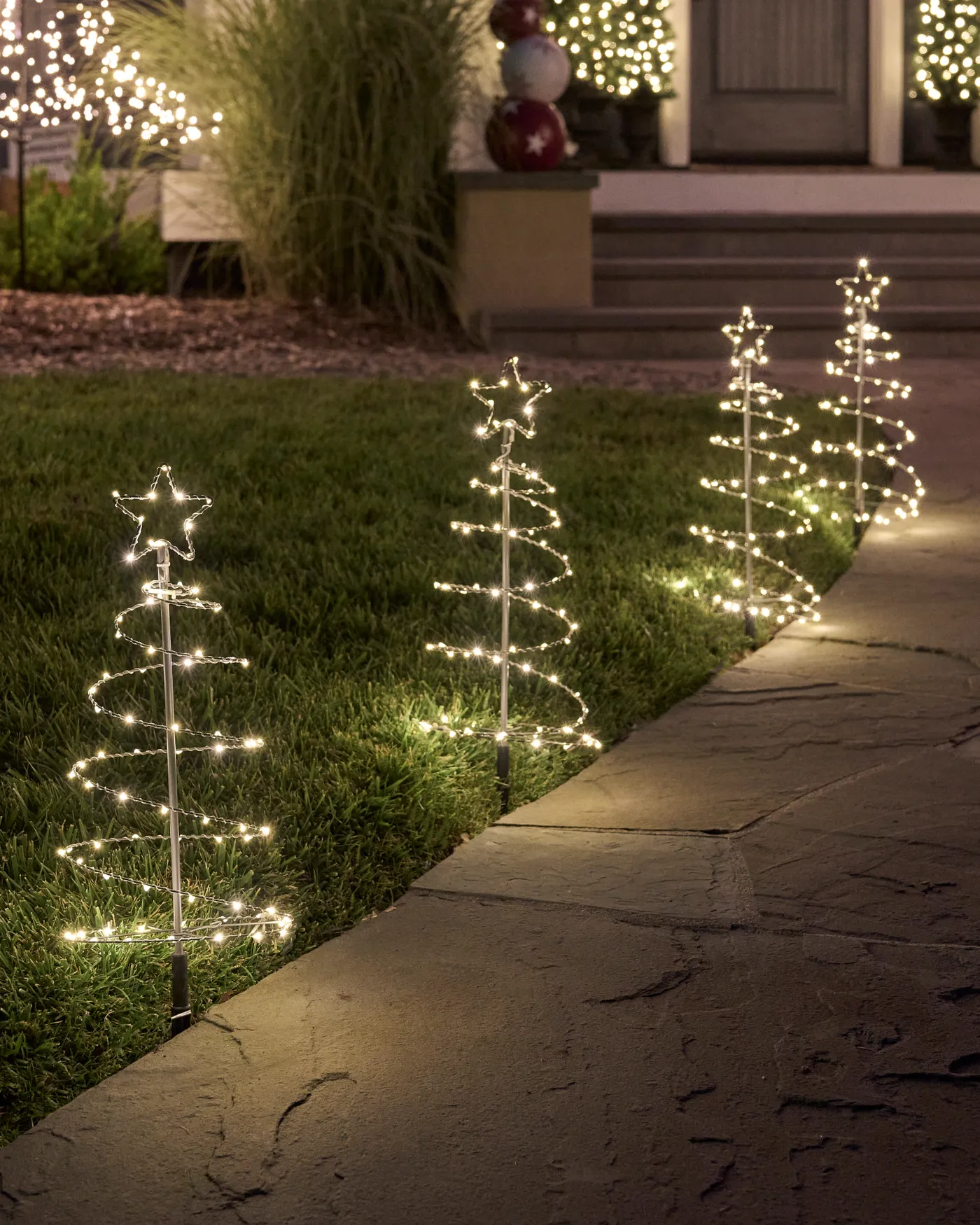 Balsam Hill - 2024 Holiday 2 - Outdoor Spiral Tree Pathway Lights, Set of 4