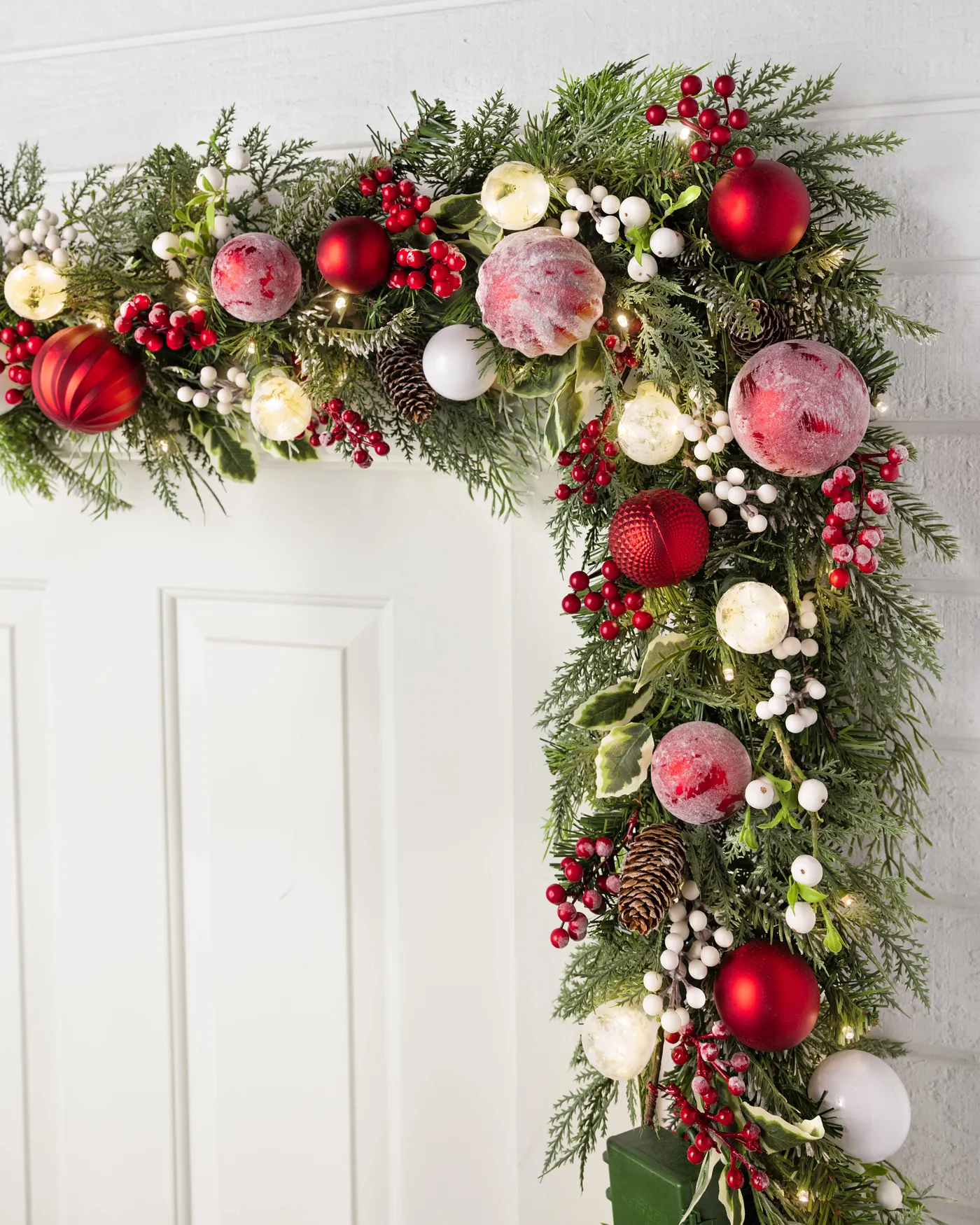 Balsam Hill - 2025 Holiday 1 - 10' Outdoor Lit Nordic Splendor Garland,  2-Pack