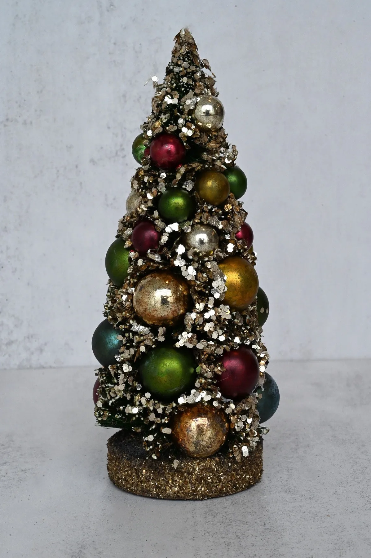 Baubles Vintage Christmas Miniature Retro Silver Glitter Miniature  Christmas Tree With Baubles – Always Sunday Store