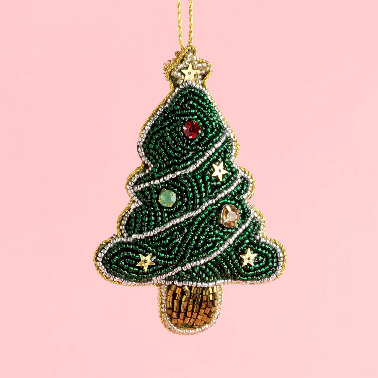 Beaded Christmas Tree Hanging Decoration - Pillow Talk