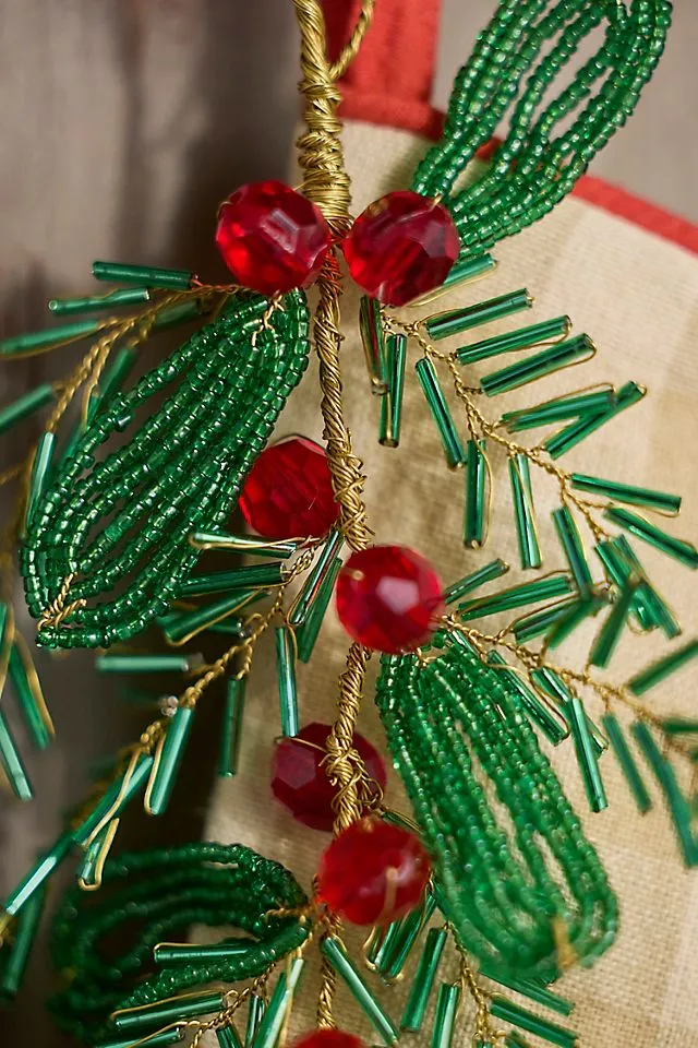 Beaded Mistletoe Charm Ornament | Terrain