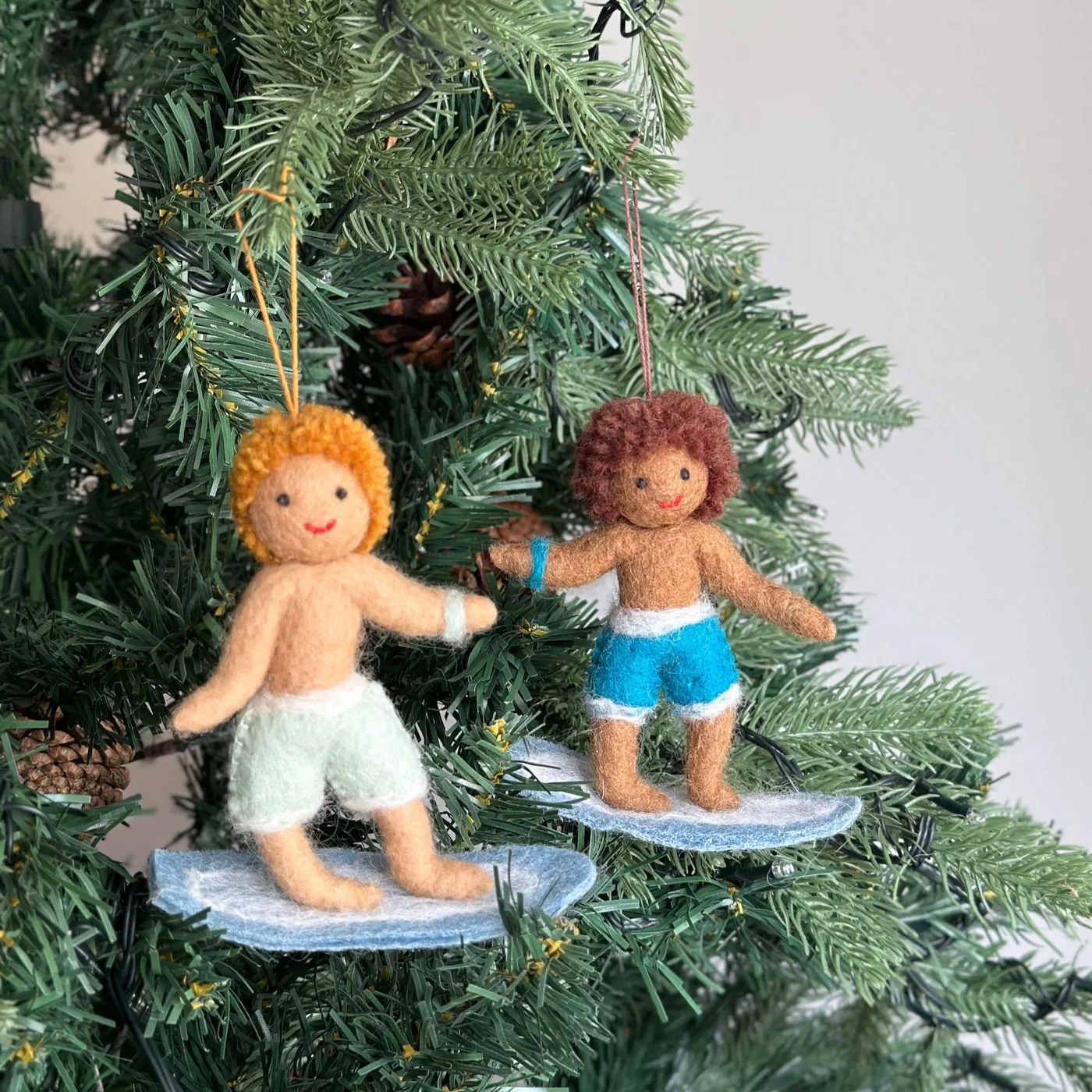 Best Felt Ornament - Surfer Boy | Ganapati Crafts Co. Black Surfer Boy
