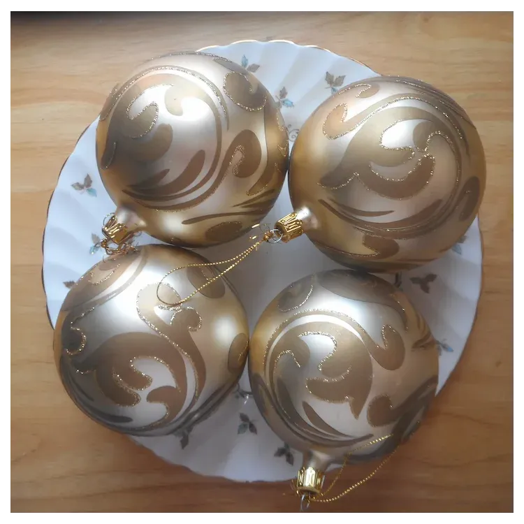 BIG Italy 1990s Blown Glass 4 Christmas Tree Ornaments Vintage 4 Inch . For  Sale at Ruby Lane
