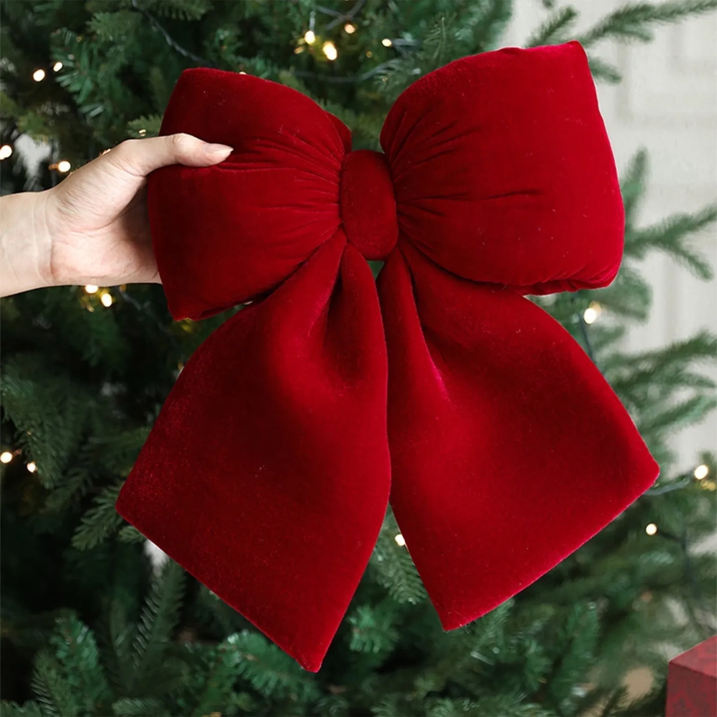 Big Red Bow Velvet Bows for Christmas Tree Great for Barbados | Ubuy