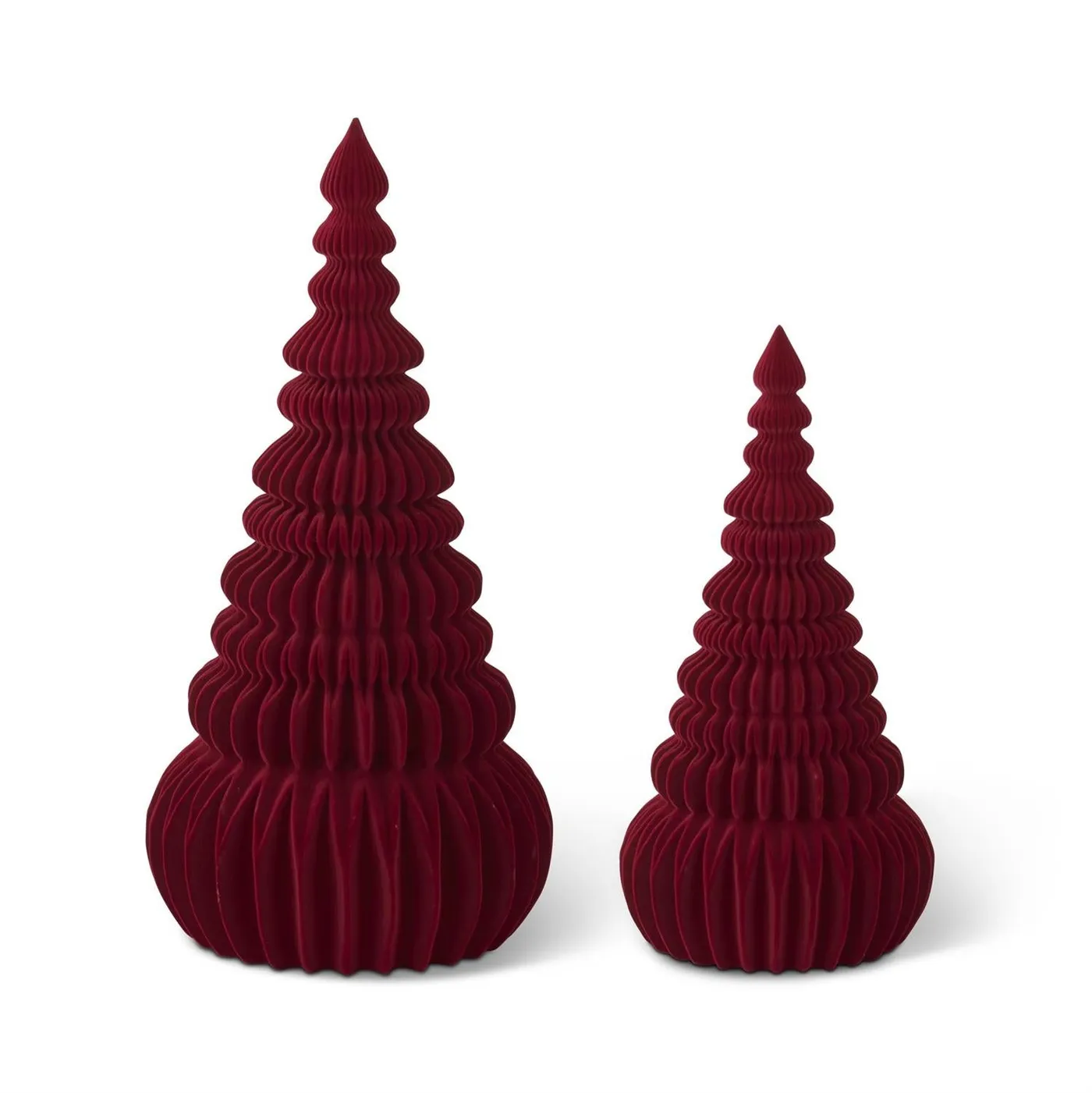 Burgundy Velvet Accordion Ribbed Christmas Tree – 785 DECOR
