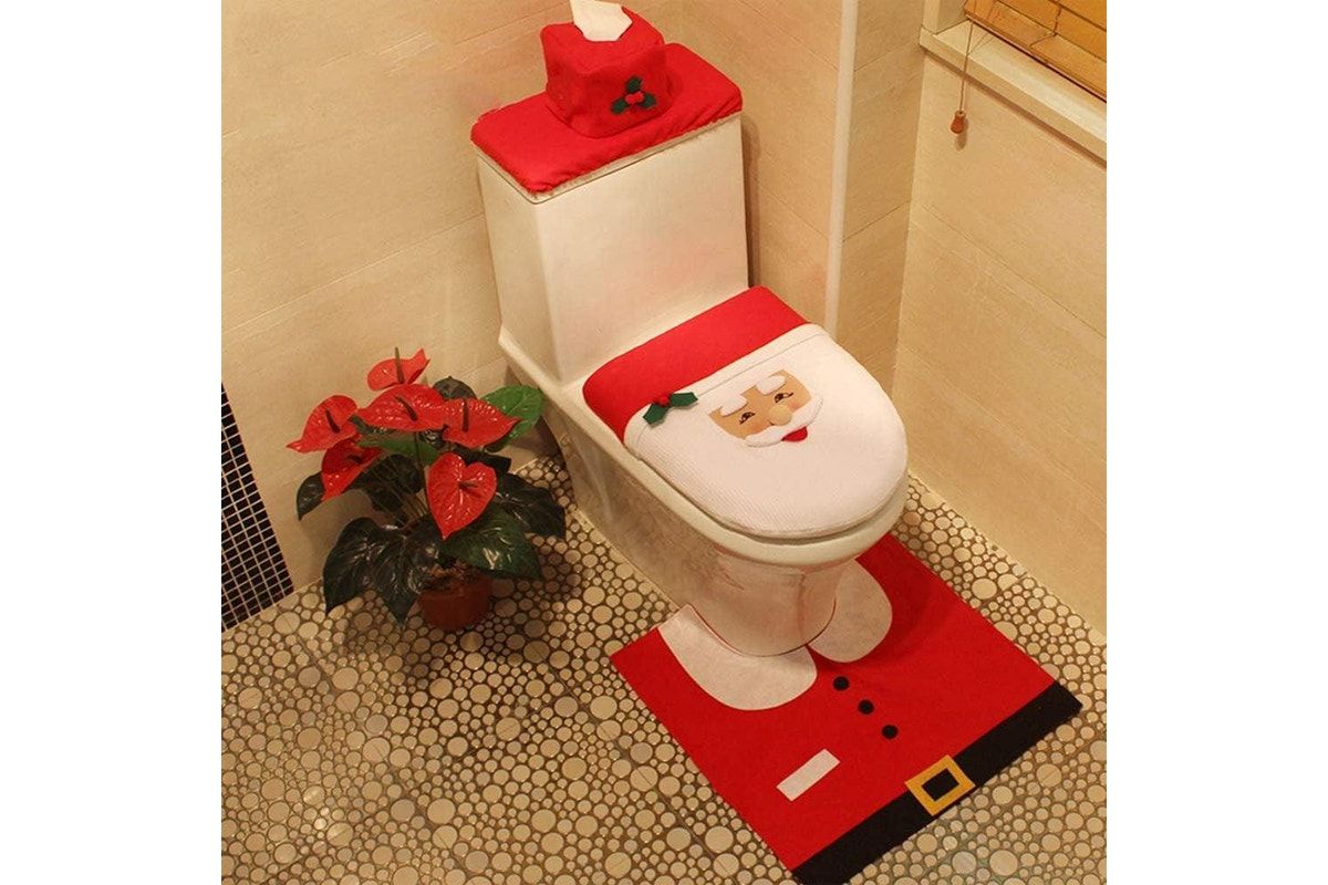 Buy 3Pcs Set Christmas Toilet Seat Cover Kit Xmas Bathroom Decor Home  Indoor Decor | Kogan.com