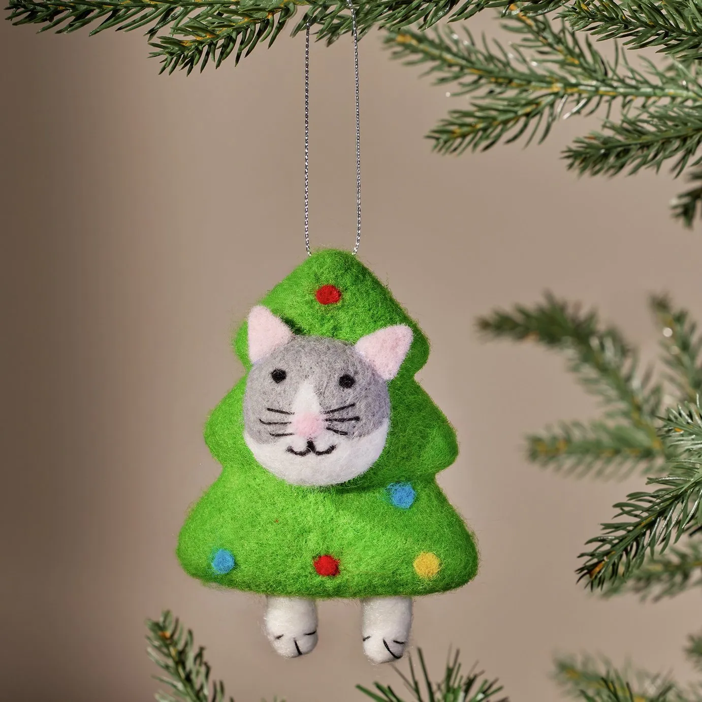 Buy Argos Home Felt Cat in Tree Hanging Christmas Ornament | Christmas tree decorations | Argos