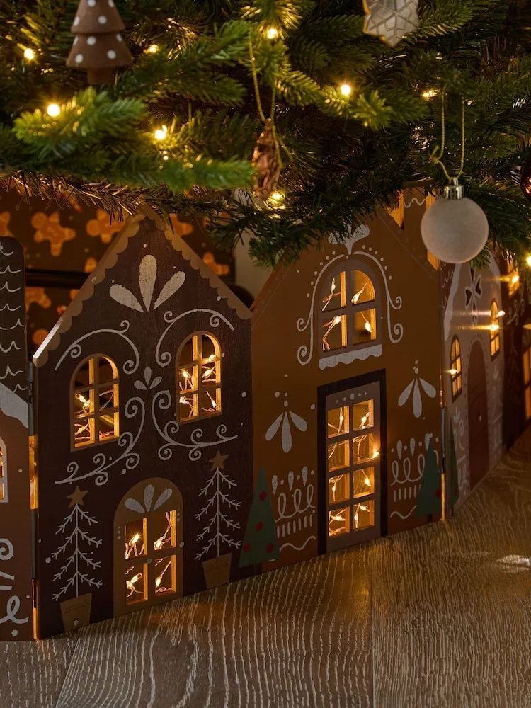 Buy Gingerbread Lit Wooden Christmas Tree Skirt from the Next UK online shop