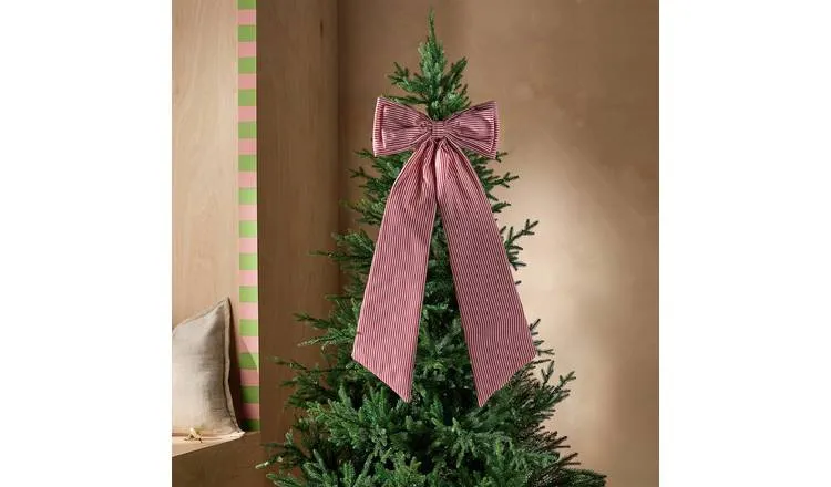 Buy Habitat Extra Large Striped Bow Christmas Decoration | Ornaments | Argos