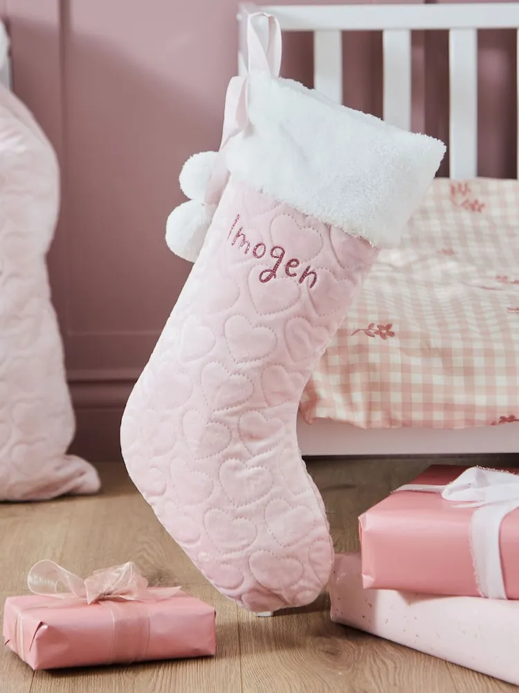 Buy Personalised Name Pink Velvet Gift Stockings by My 1st Years from the  Next UK online shop