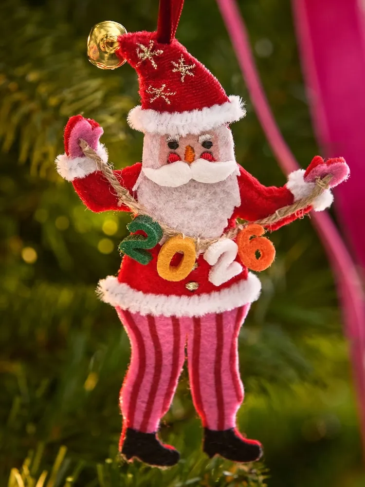 Buy Red/Pink 2026 Santa Christmas Bauble from the Next UK online shop