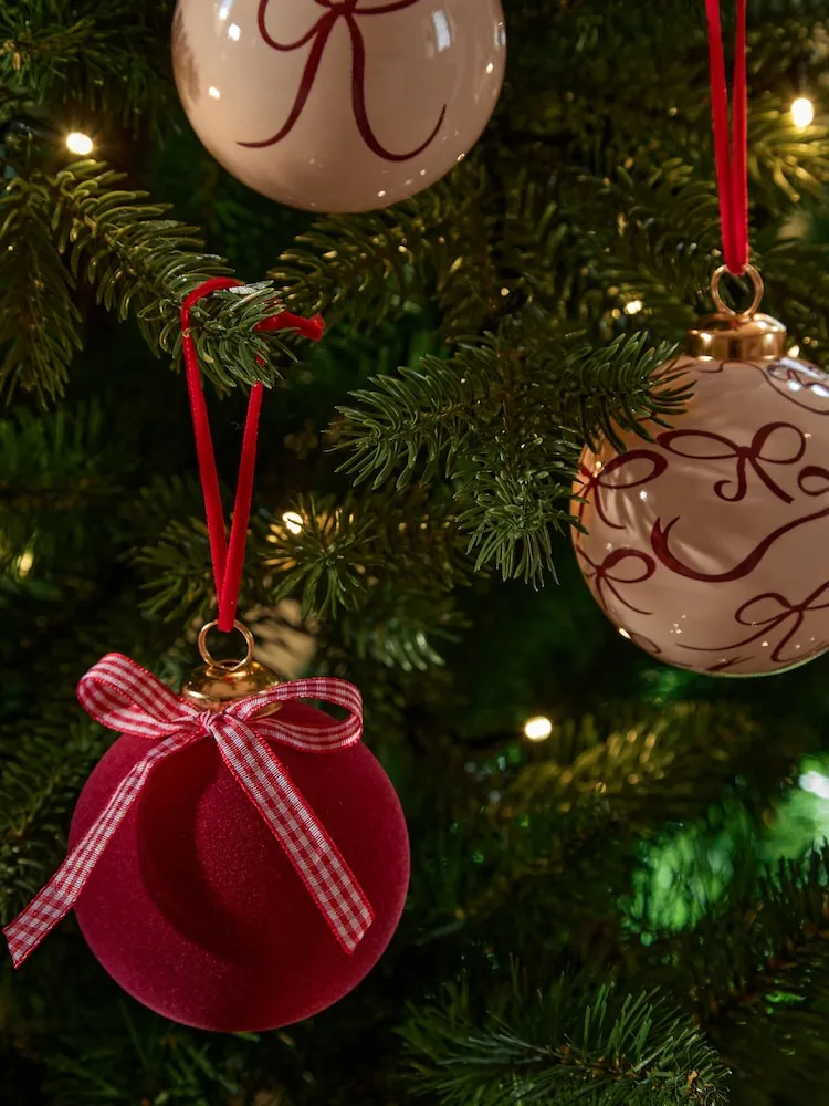 Buy Set of 9 Red Bow Shatterproof Christmas Baubles from Next Bangladesh