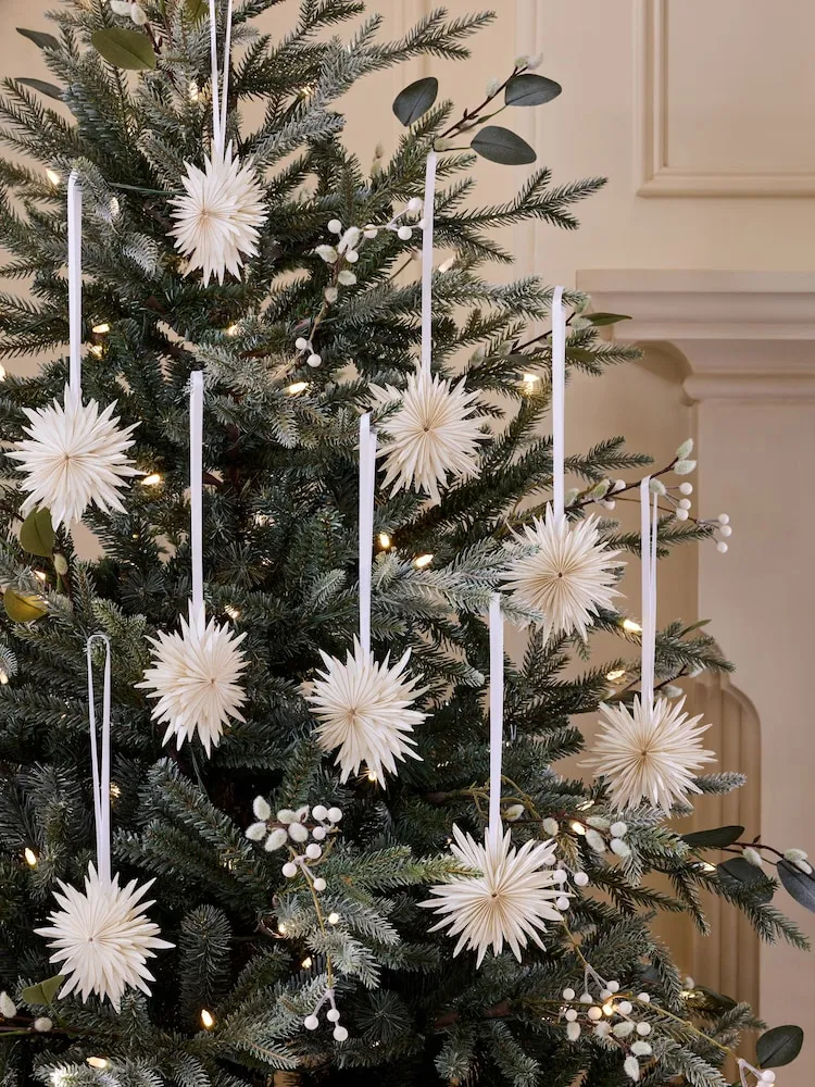 Buy Set of 9 White Paper Starburst Christmas Baubles from the Next UK online shop