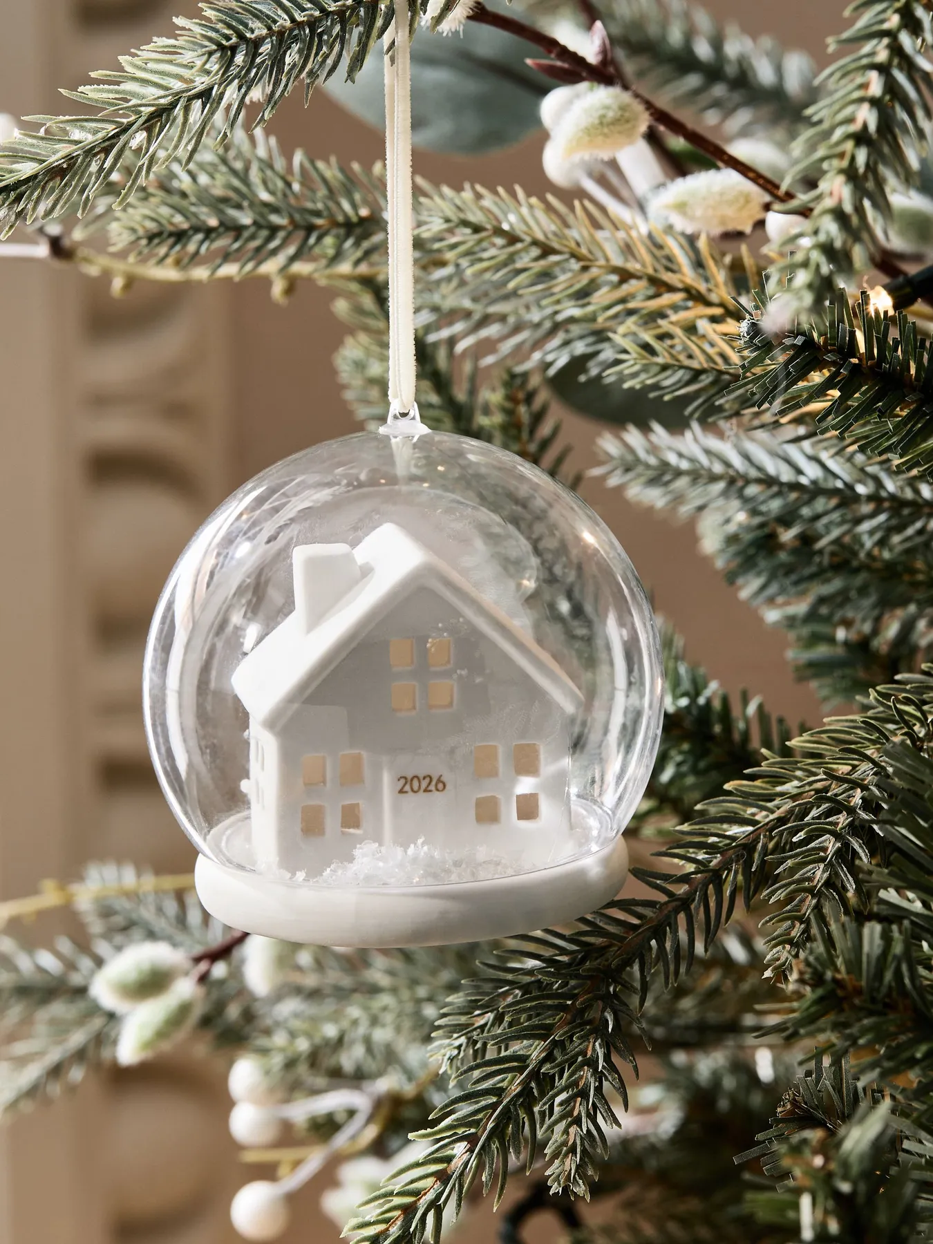 Buy White 2026 Home Snowglobe Bauble from Next USA
