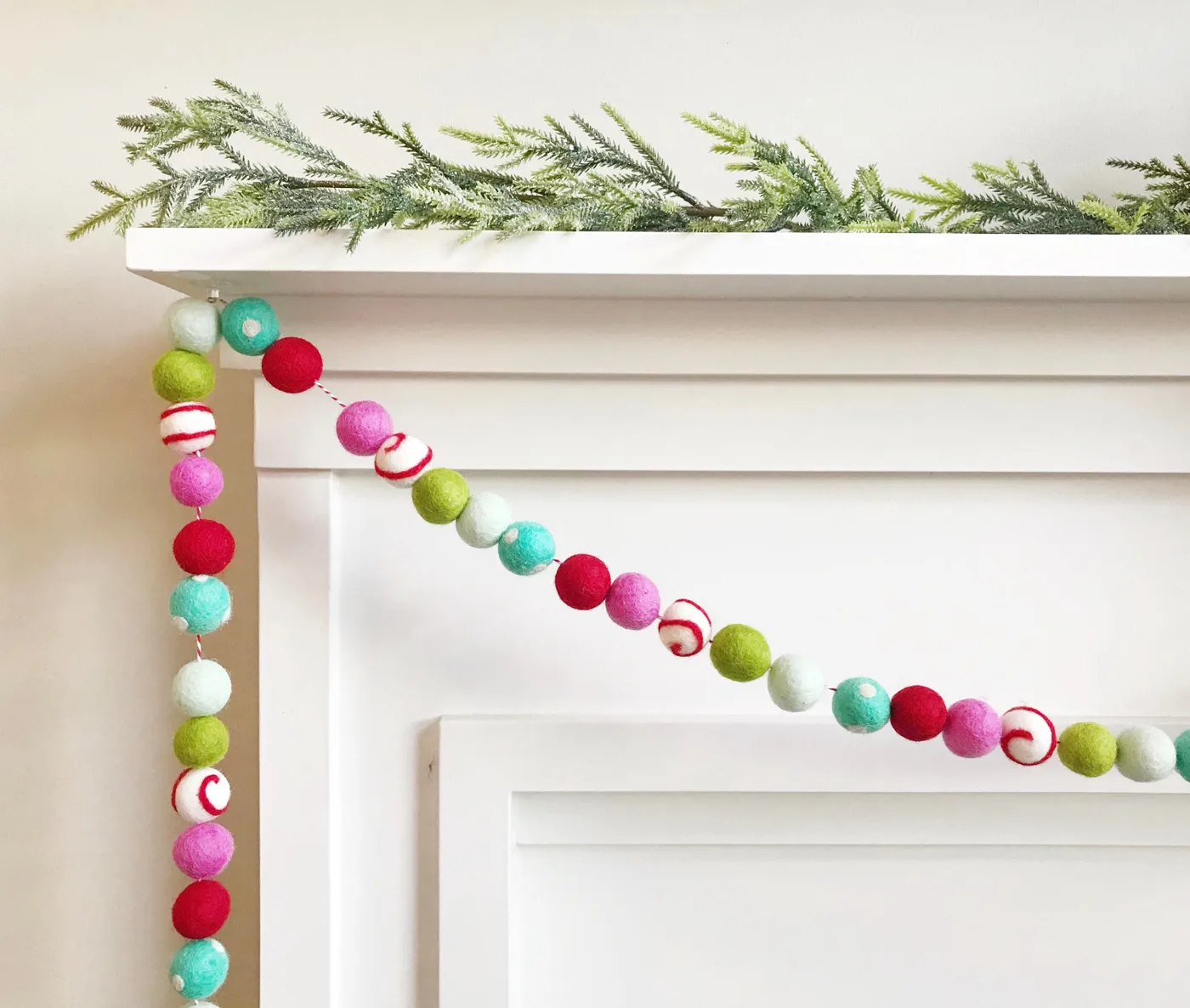 Candyland Christmas Felt Ball Garland – Pearl and Jane