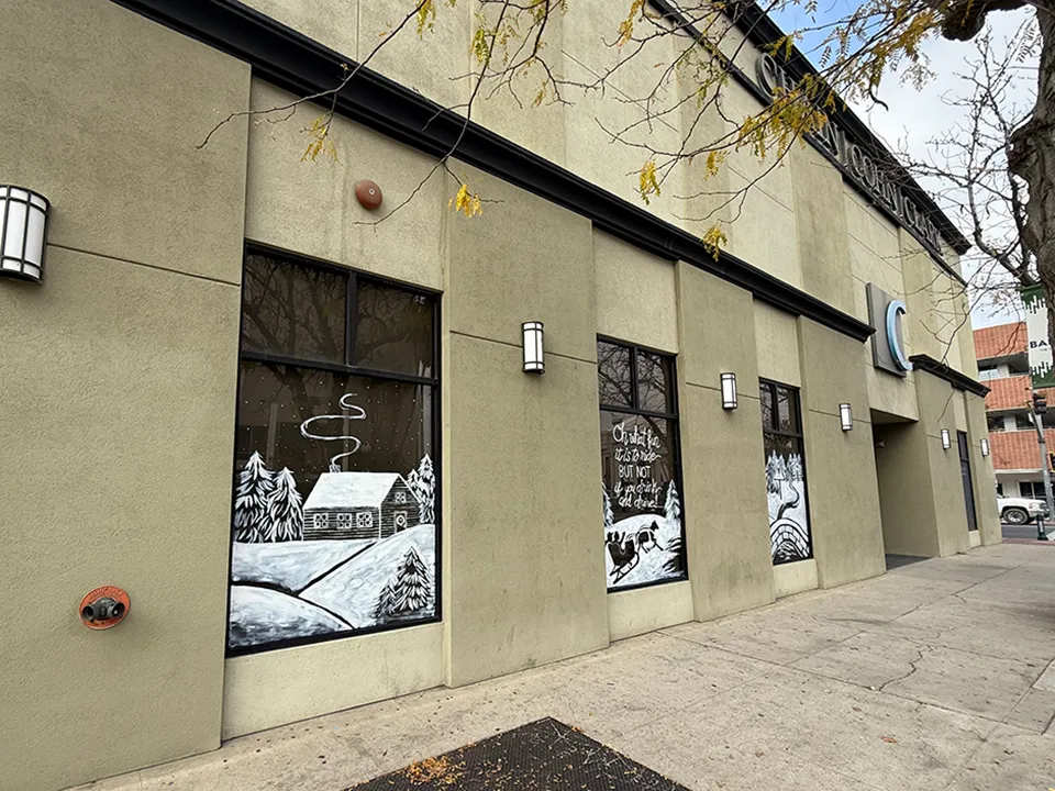 Chain Cohen Clark Holiday Window Painting - Willis & Williams Design Studios