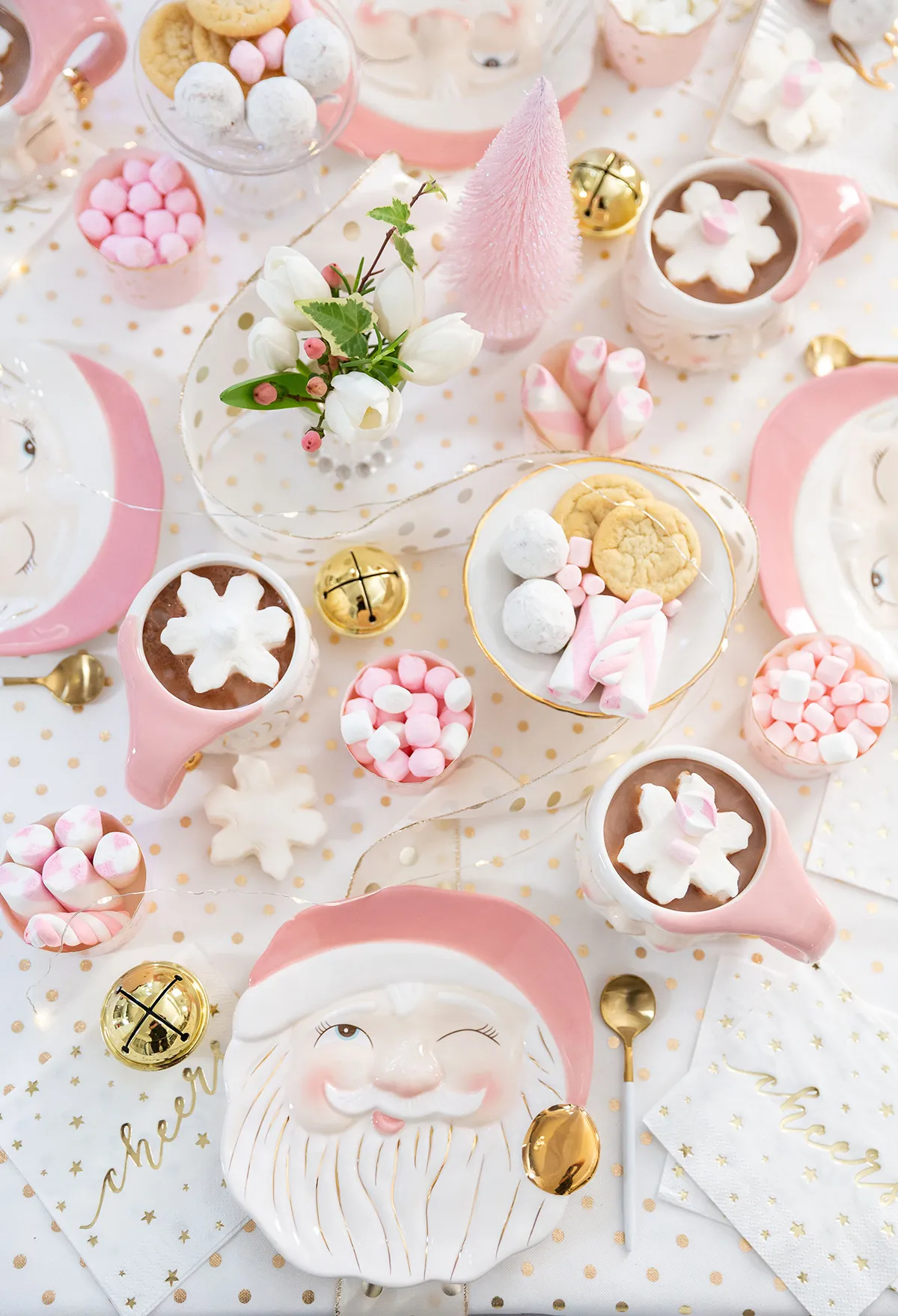 Children's Pink Santa Christmas Table - Pizzazzerie