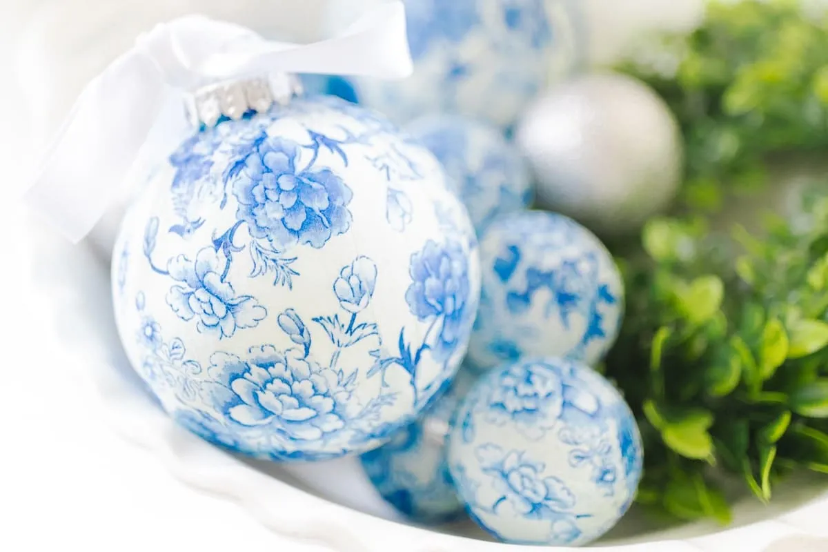 Chinoiserie Hallmark Decoupage Christmas Ornaments Chinoiserie Ornaments  Tutorial