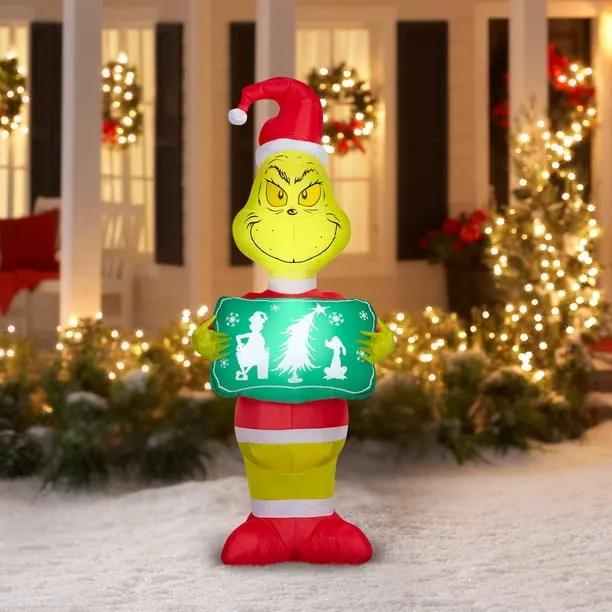 Christmas Airblown Holiday Light Grinch w/Tree Sign Dr Seuss 26.3779 in x  22.441 in x 66.1417 in x 2.8886 lb - Walmart.ca