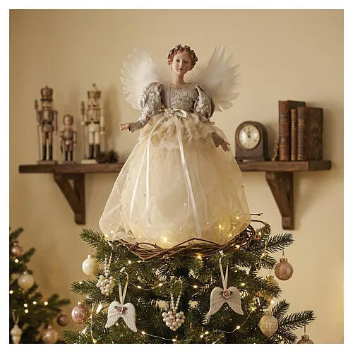 Christmas Angel Tree Topper in Fabric, 50x30 cm