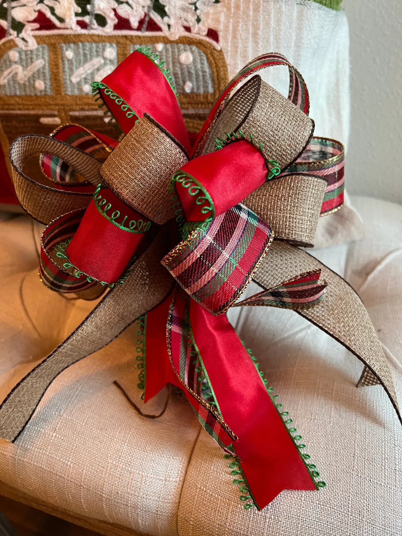 Christmas Bow| Tree topper | Mailbox Bow | Christmas Lantern Bows | Tr–  Fleursdelavie Home Decor