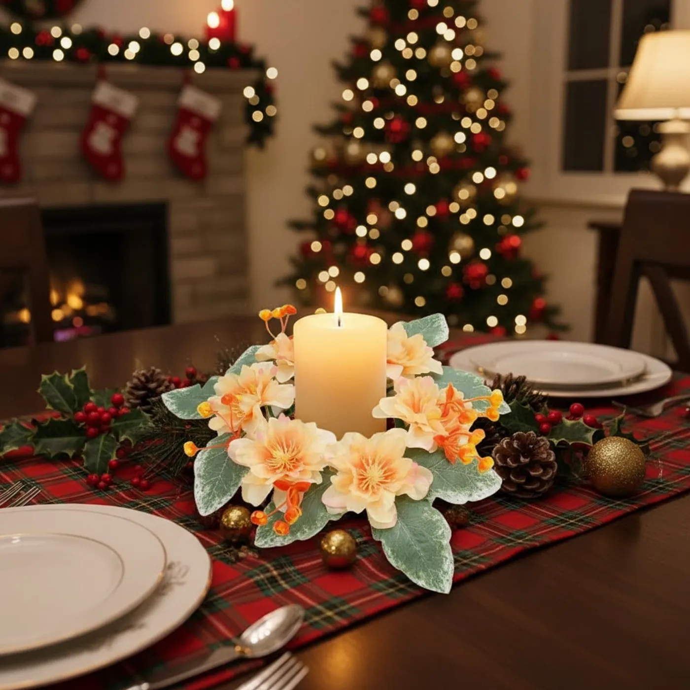 Christmas Decorations for Home,Christmas Decorations Outdoor Indoor, Christmas Peony Candlestick Garland Suitable for Candle Centerpieces and Table Decorations - Walmart.ca