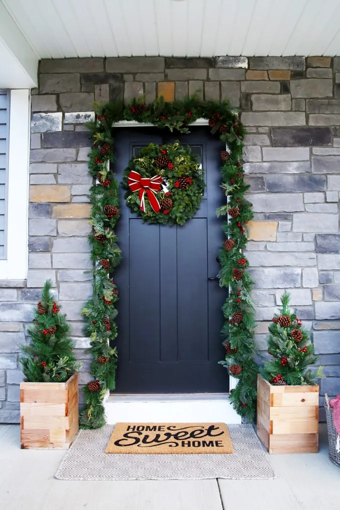 Christmas Door Garland Outdoor 9FT LED Christmas Garland Holiday Greenery  Festive Hanging Door Decor Xmas Home