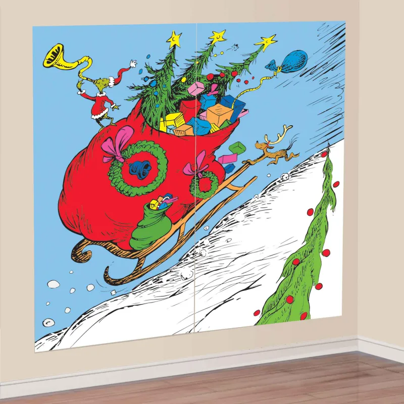 Christmas Dr Seuss The Grinch Scene Setter Backdrop | Perfect Party Supplies