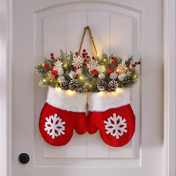 Christmas Garland Creative Glove Shaped Simulated Flower Wreath Window – TEINX Pet Boutique