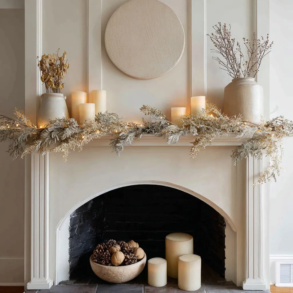 Christmas Mantel Styling: Calm, Modern Ideas with Contrast