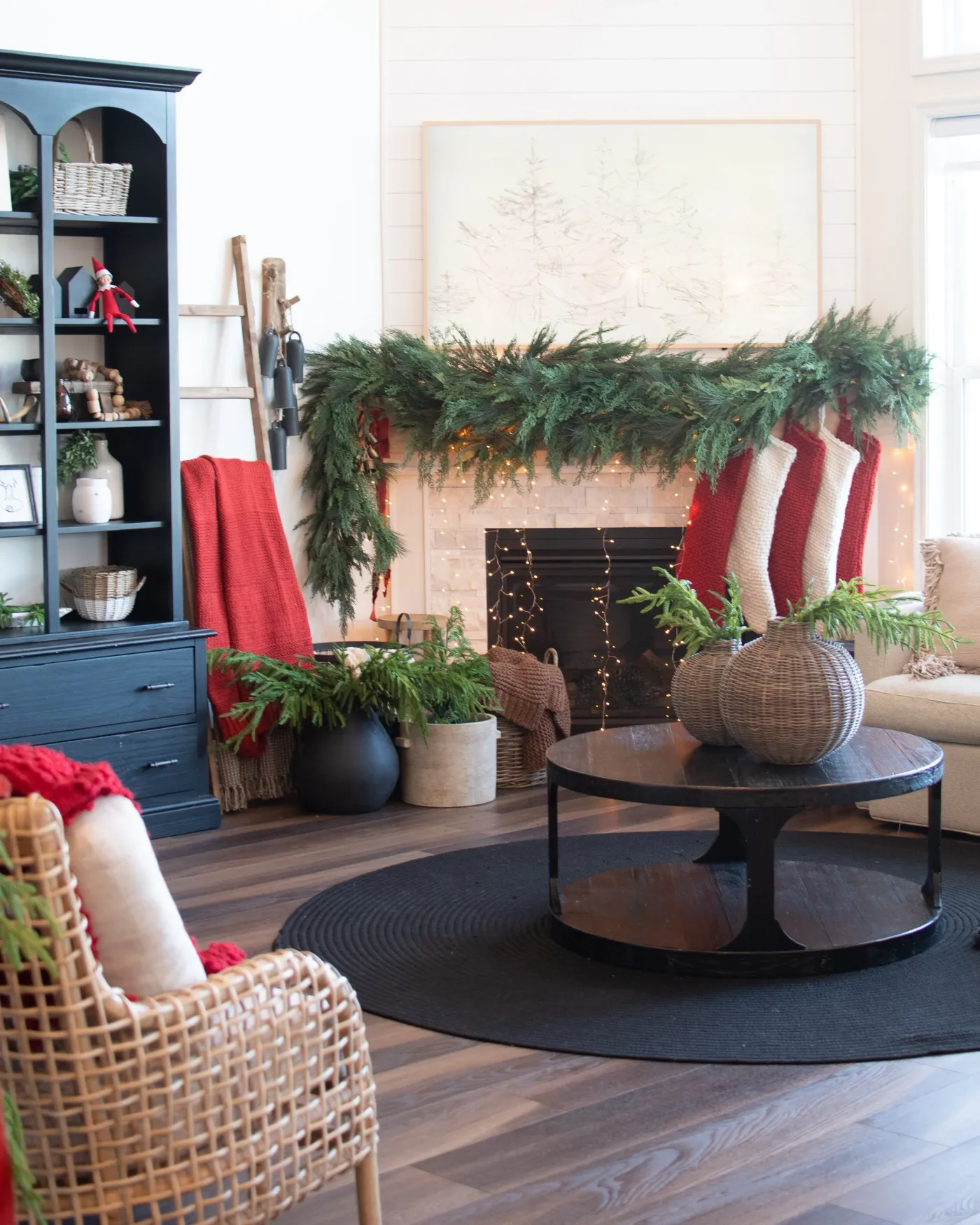 Christmas Mantle with Faux Greenery - 5 Garlands total for a full, magical  holiday look! — first house on finn