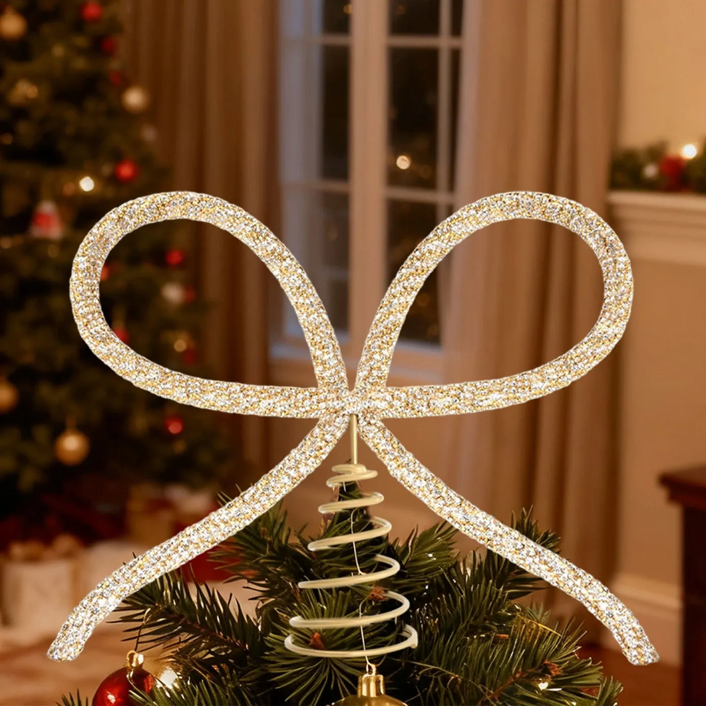 Christmas Metal Bow Tree Topper Ornaments, Gold Ghana | Ubuy
