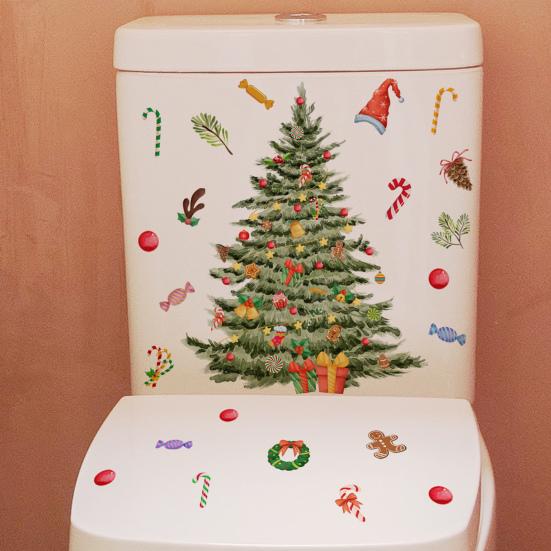 Christmas Snowman Toilet Sticker Fun Xmas Tree Removable Wall Sticker  Novelty Home Decoration for Toilet Buy cheaply on Joom